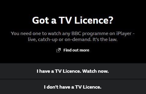 license to watch BBC iPLayer live