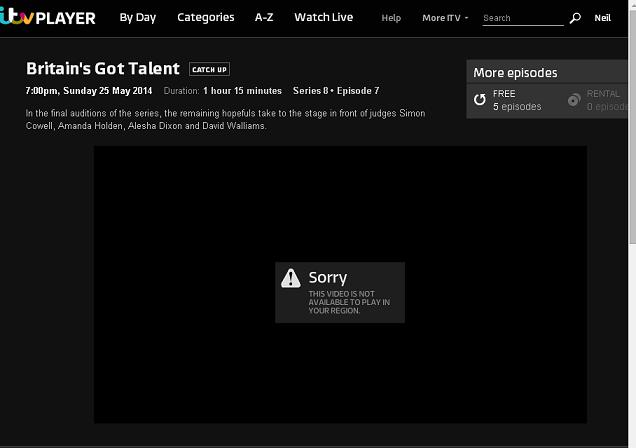 Watch ITV in Spain - Blocked
