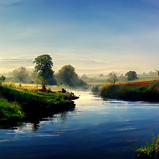 relaxing english river scene