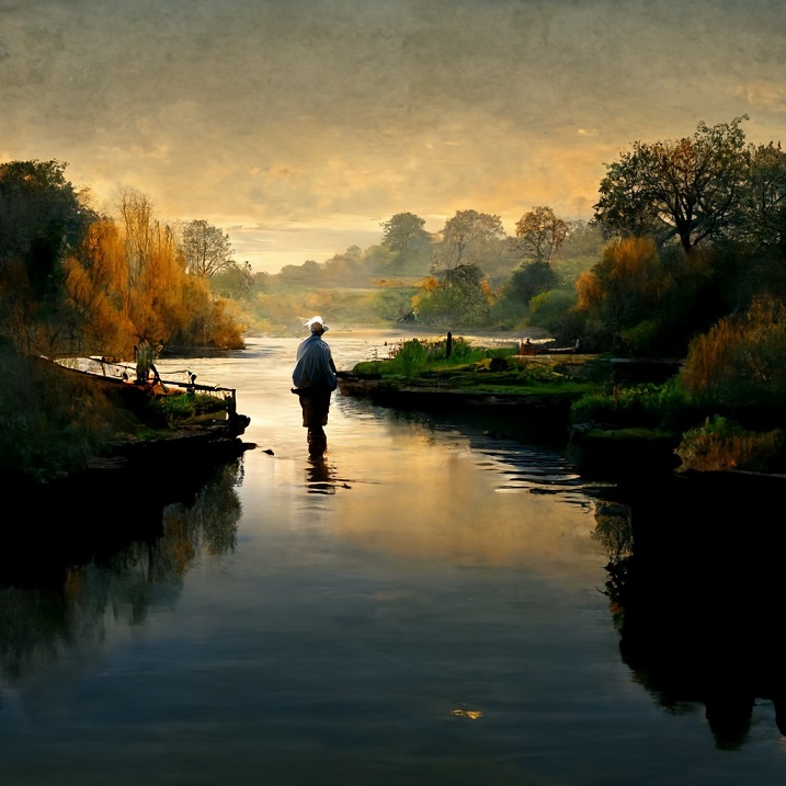 fishing in the evening 