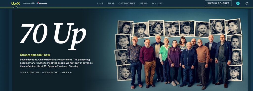 ITVX - 70 UP world famous - social experiment show